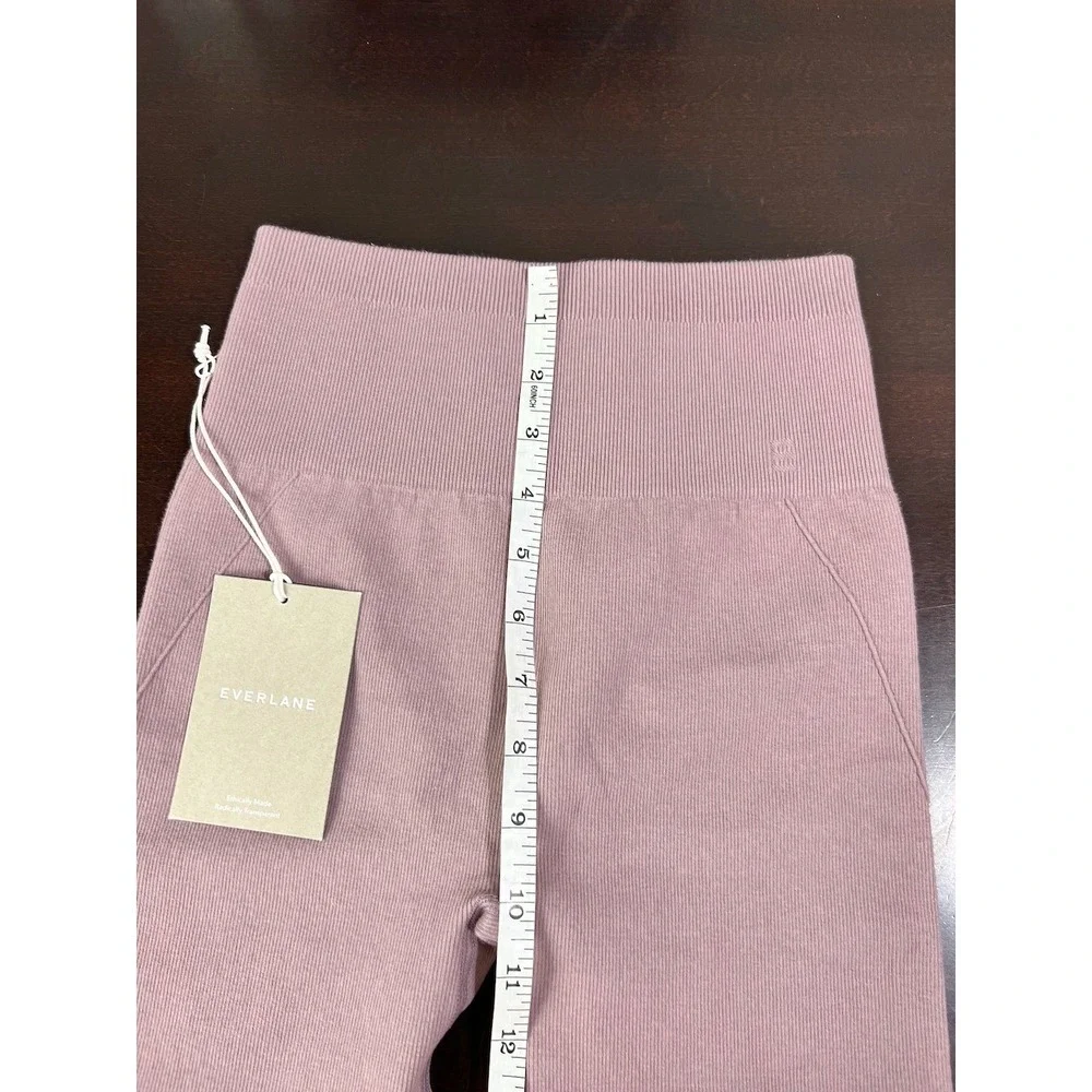 Everlane Seamless Ribbed Biker Short High Waist Lilac Pink Pale Purple XS/S